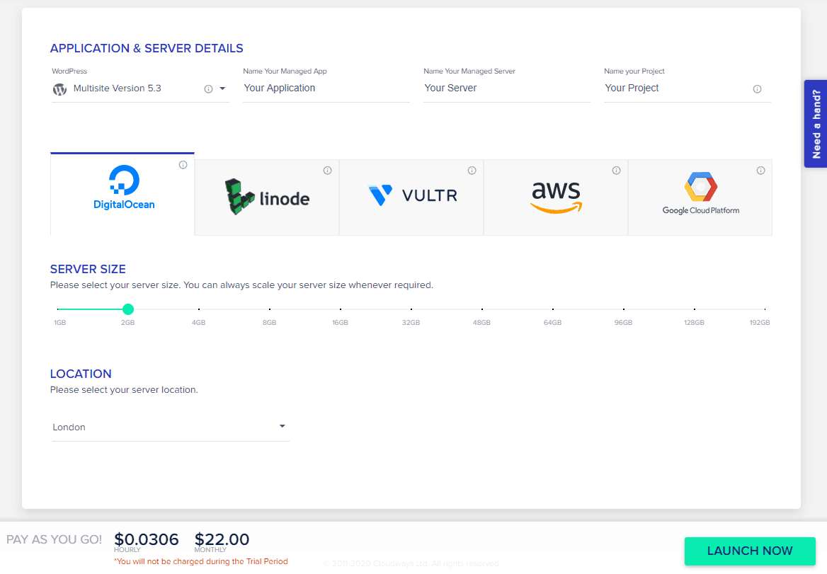 Ready to launch the application notice