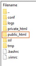 public_html folder in a WordPress installation