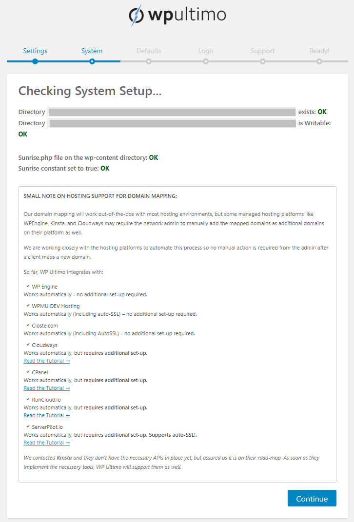 Wp ultimo wordpress plugin - system setup checker